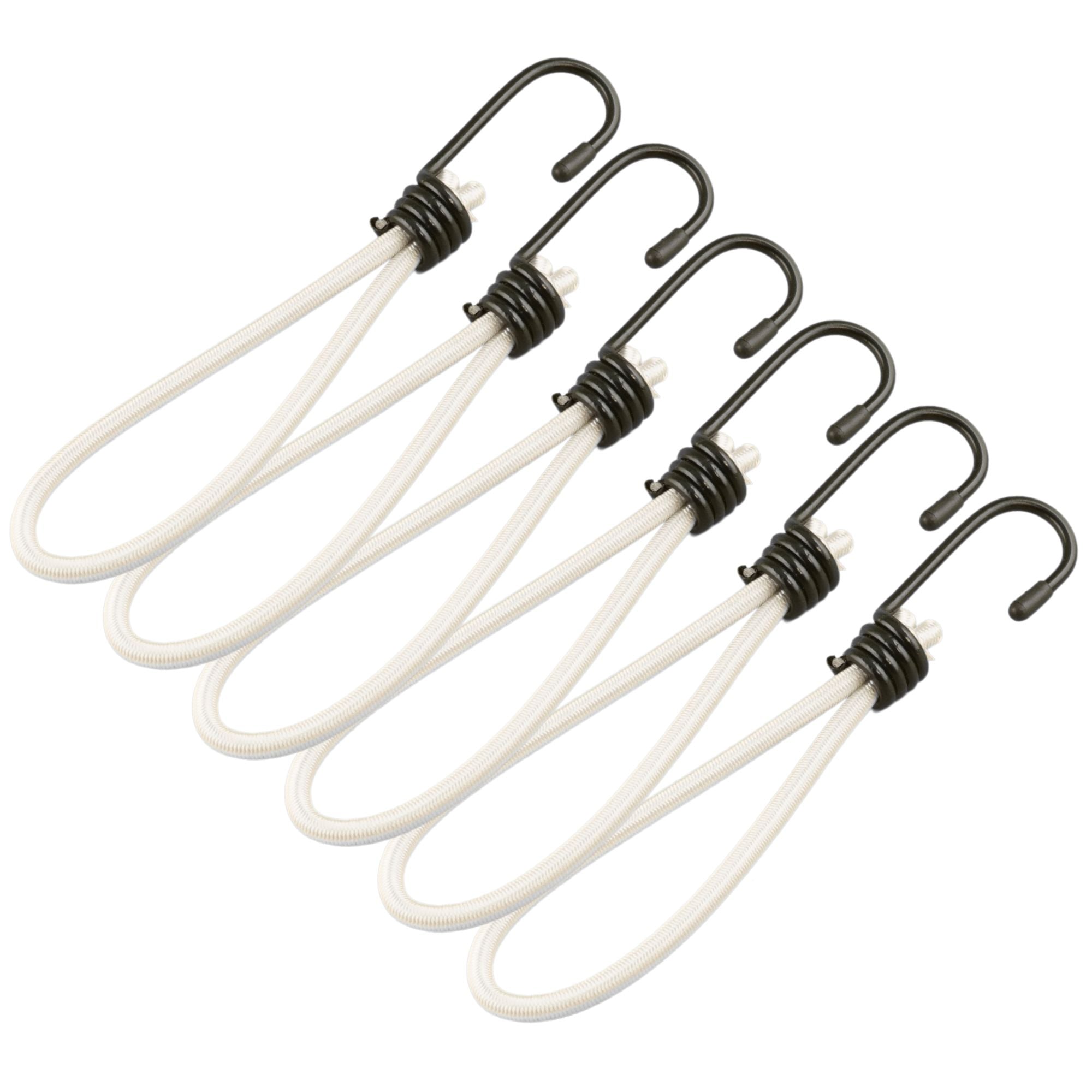 สายรัดยางยืดแบบห่วง ECSAI ตะขอเหล็ก ขนาด 6 มม. ยาว 15 ซม. สีขาว (แพ็ค 6 ชิ้น)_0